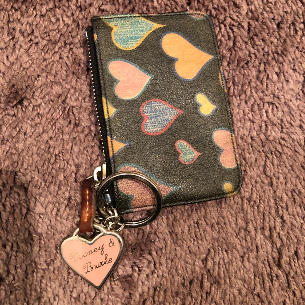 Dooney and Bourke heart key chain coin pouch